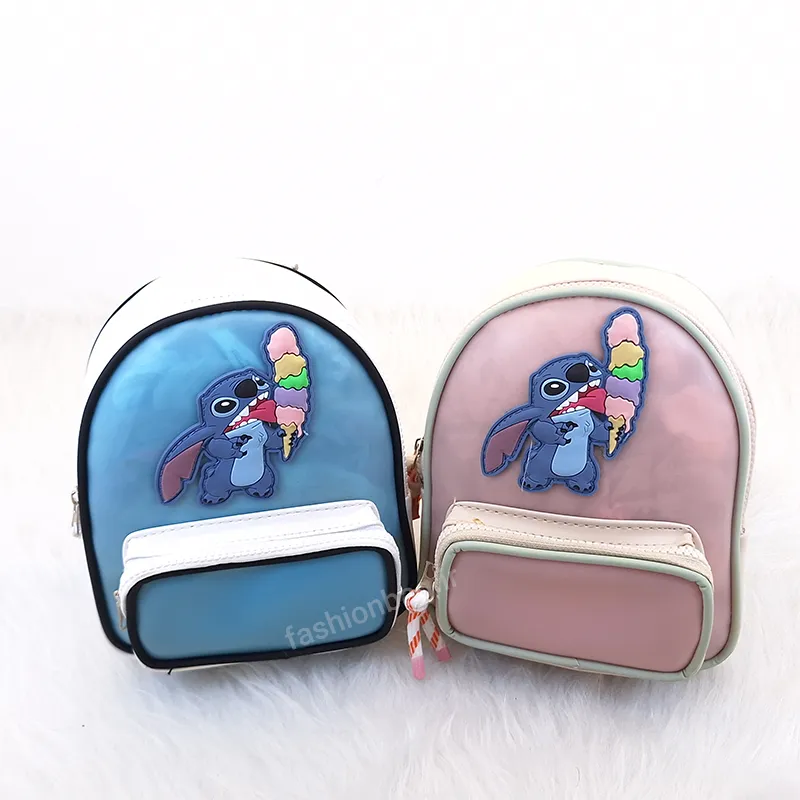 کوله پشتی بچه‌گانه طرح استیچ در رنگ‌های صورتی و آبی، مناسب کودکان از فروشگاه فشن بگ نما از جلو