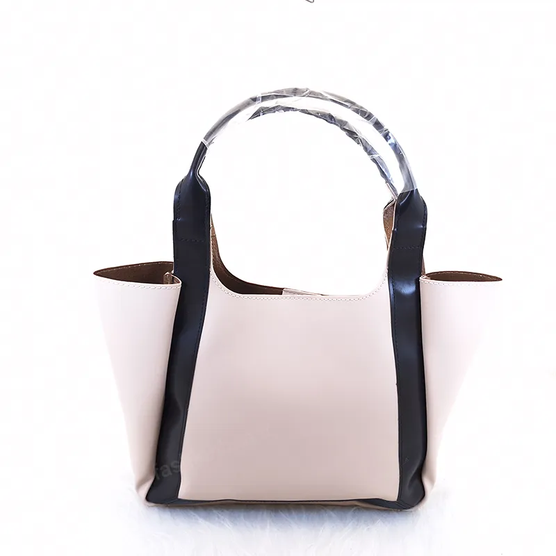 کیف دستی زنانه کرم و مشکی مدل الیزا - فروشگاه فشن بگ نما از جلو