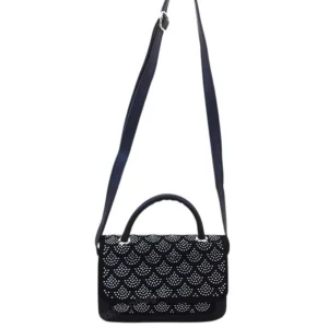 کیف شیک مجلسی نگیندار دارای بند بلند رودوشی قابل تنظیم و یراق فلزی