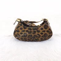 Women's crescent leopard print shoulder and handbag bag FB1000 front view